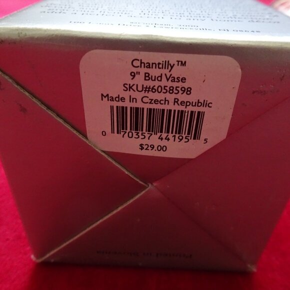 Gorham Bud Vase Chantilly Hand Cut Crystal 9 Inches NEW IN BOX - Picture 7 of 9